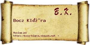 Bocz Klára névjegykártya