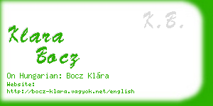 klara bocz business card